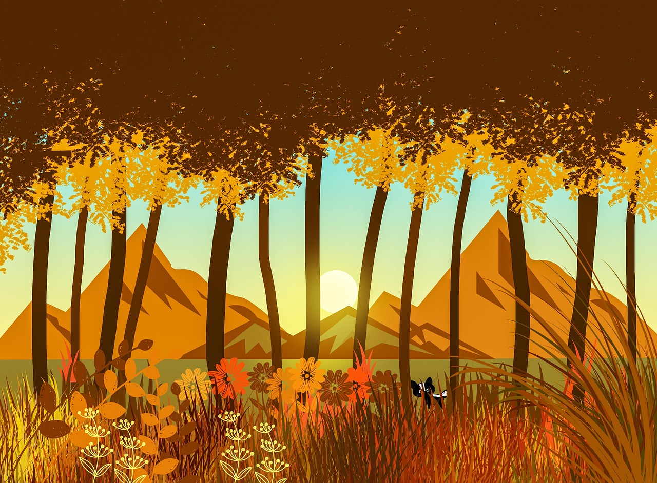 hd wallpaper, mountains, fall, flower background, nature background, nature, flowers, beautiful flowers, grass, flower wallpaper, beautiful nature, skunk, vector graphic, nature wallpaper, forest, autumn, tees, sunset, landscape, animals